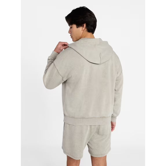 Zip Hoodie with Long Sleeves, Men's
