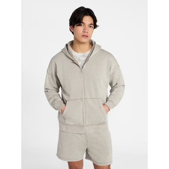 Zip Hoodie with Long Sleeves, Men's