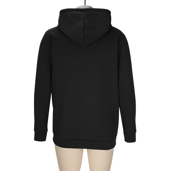 Long Hoodies for Men Zip up Mid-Length Fleece Oversized Tunic Sweatshirts Hooded Outwear Jackets Coats with Pockets Black