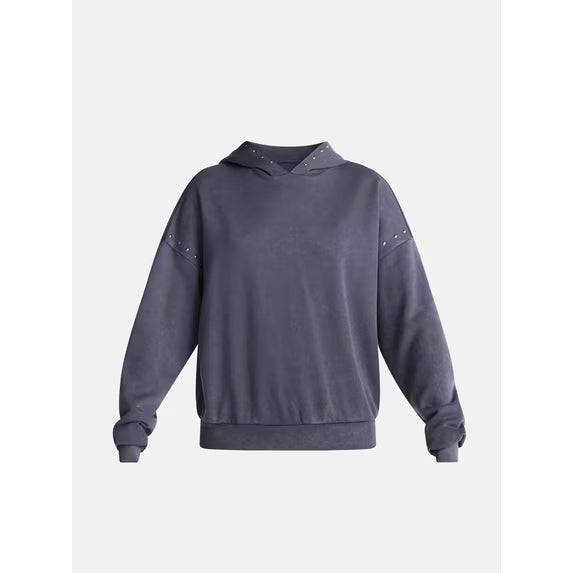 Mineral Wash Studded Fleece Oversized Hoodie, Women's