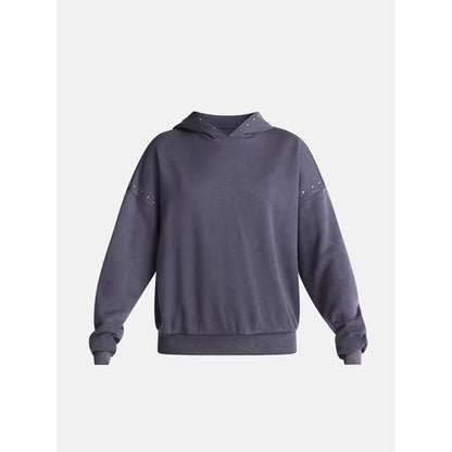 Mineral Wash Studded Fleece Oversized Hoodie, Women's