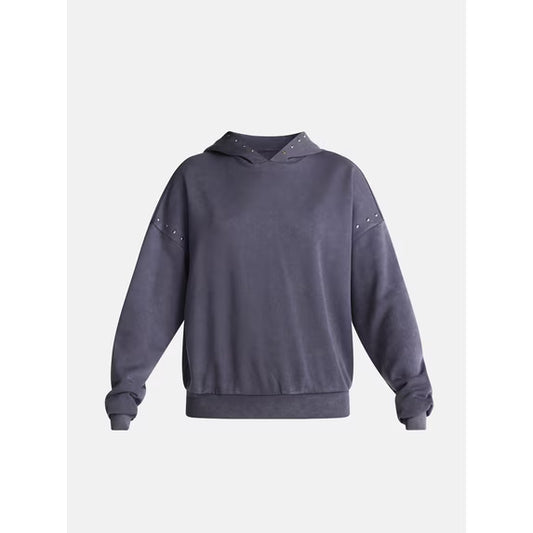 Mineral Wash Studded Fleece Oversized Hoodie, Women's